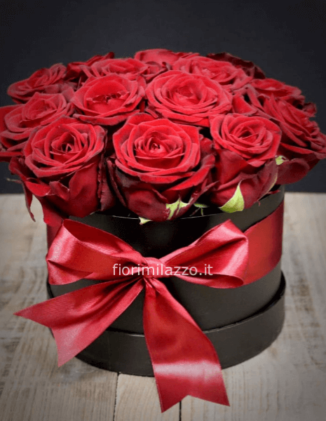 Flower box rose rosse lusso